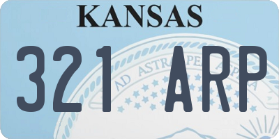 KS license plate 321ARP