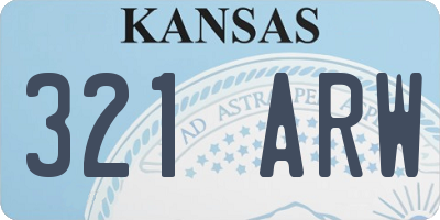 KS license plate 321ARW