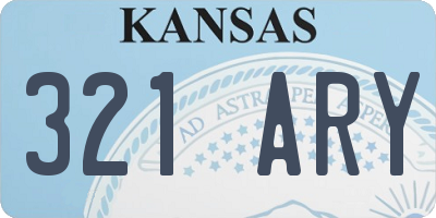 KS license plate 321ARY