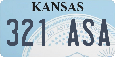 KS license plate 321ASA
