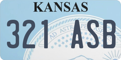 KS license plate 321ASB