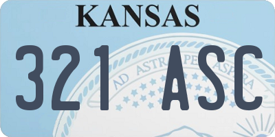 KS license plate 321ASC