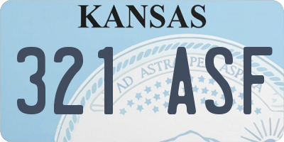 KS license plate 321ASF