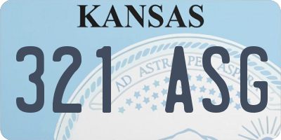 KS license plate 321ASG