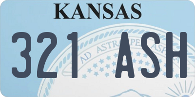 KS license plate 321ASH