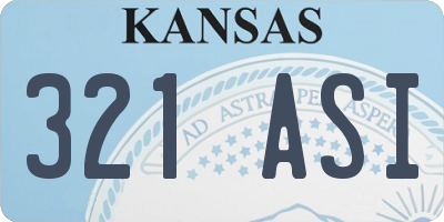KS license plate 321ASI