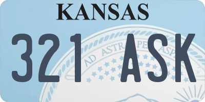 KS license plate 321ASK