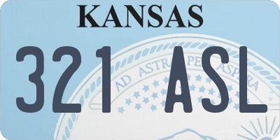 KS license plate 321ASL