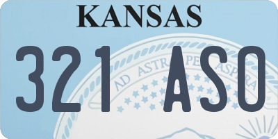 KS license plate 321ASO
