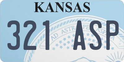 KS license plate 321ASP