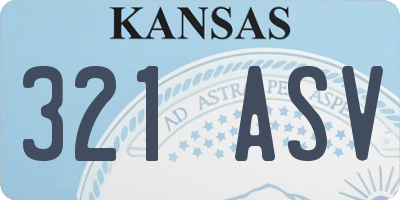 KS license plate 321ASV