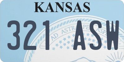 KS license plate 321ASW
