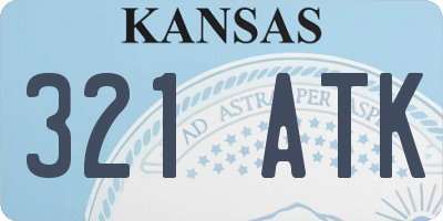 KS license plate 321ATK