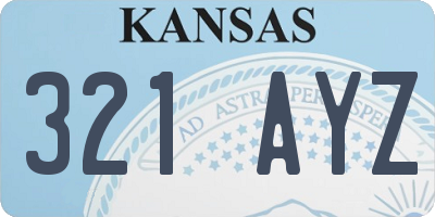 KS license plate 321AYZ