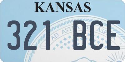 KS license plate 321BCE