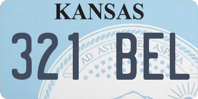 KS license plate 321BEL