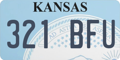KS license plate 321BFU