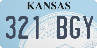 KS license plate 321BGY