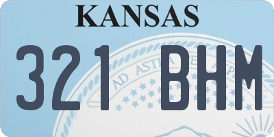 KS license plate 321BHM