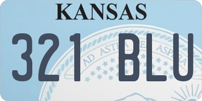 KS license plate 321BLU