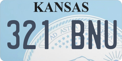 KS license plate 321BNU