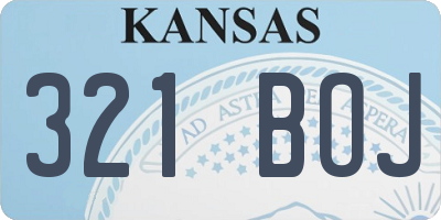 KS license plate 321BOJ