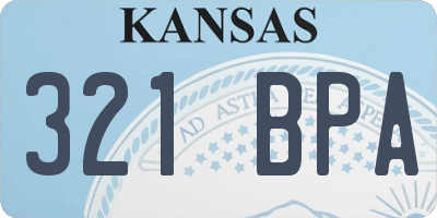KS license plate 321BPA