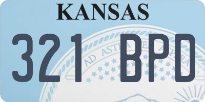 KS license plate 321BPD