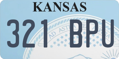 KS license plate 321BPU