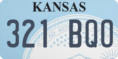 KS license plate 321BQO