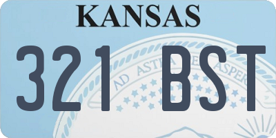 KS license plate 321BST