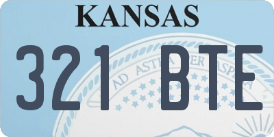KS license plate 321BTE