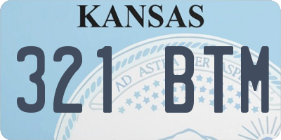 KS license plate 321BTM