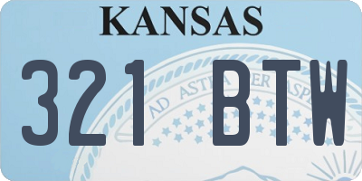 KS license plate 321BTW