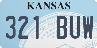 KS license plate 321BUW