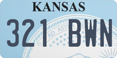 KS license plate 321BWN