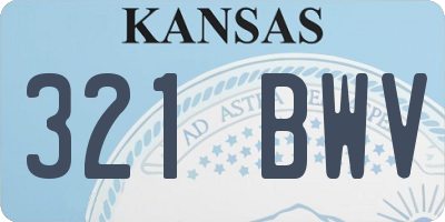 KS license plate 321BWV