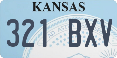 KS license plate 321BXV