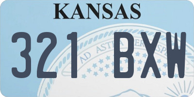 KS license plate 321BXW