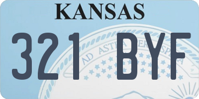 KS license plate 321BYF