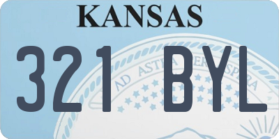 KS license plate 321BYL