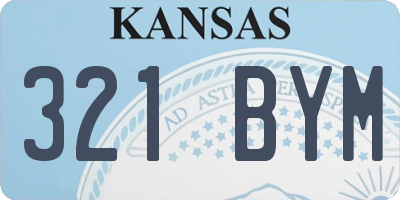 KS license plate 321BYM