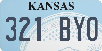 KS license plate 321BYO