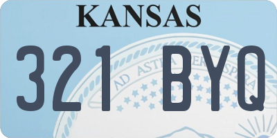 KS license plate 321BYQ