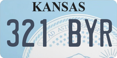 KS license plate 321BYR