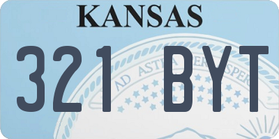 KS license plate 321BYT