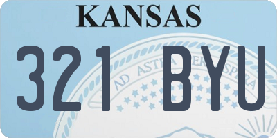 KS license plate 321BYU