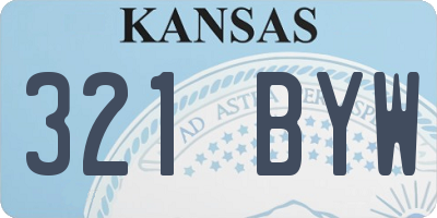 KS license plate 321BYW
