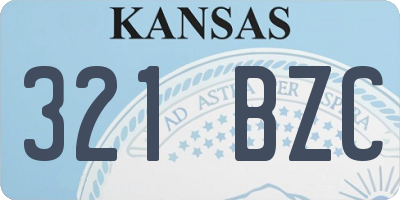 KS license plate 321BZC