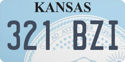 KS license plate 321BZI